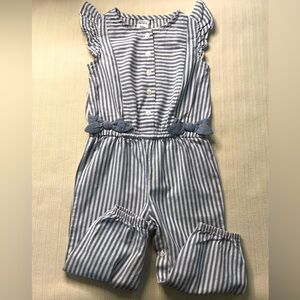 Carter’s Striped Flutter Sleeve Jumpsuit with Bow Detail Size 18 Months